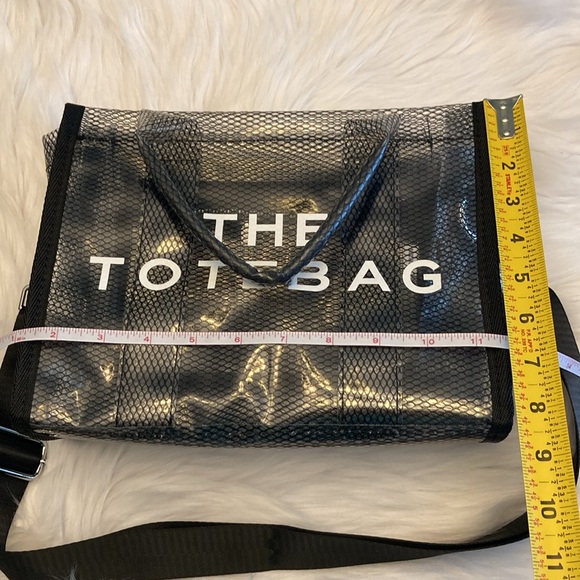 Clear Transparent Black Shoulder Tote Bag - Picture 8 of 10